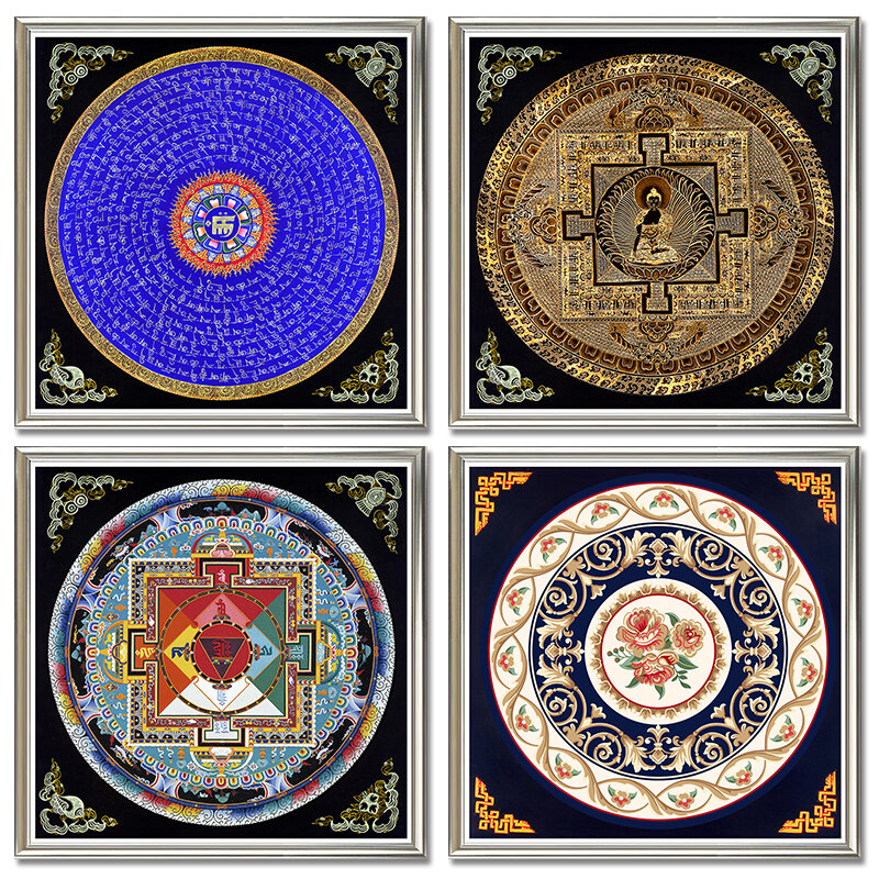 Thangka tibetano Mandala Arte Dipinti di Buddha Arte Della Parete Pictures Home Decor Cultura Spirituale della Tela di Canapa Pittura Religione Arte della Tela