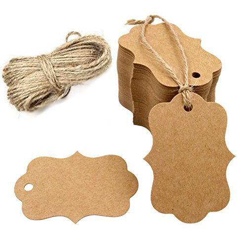 100pcs blank Kraft paper tags with hole for wedding party decoration gift tags Packaging Hang Tags school stationery supply