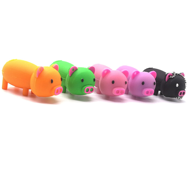 USB flash drive cartoon pig pen drive 4GB 8GB 16GB 32GB 64GB colorful pigs memory stick u disk lovely gift pendrive usb stick