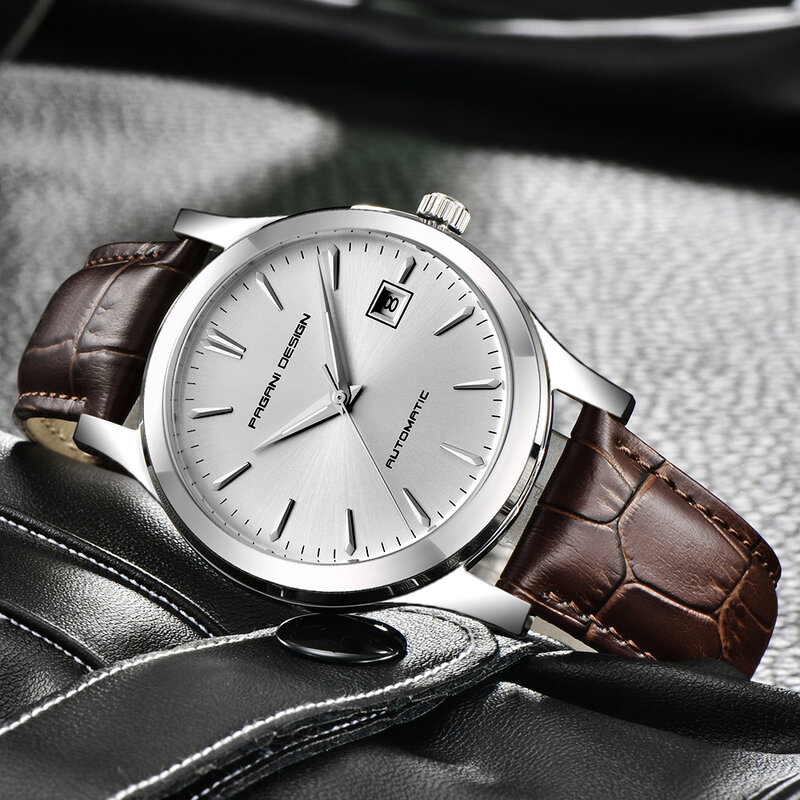 2019 новые ультра-тонкие простые классические мужские механические часы Бизнес водонепроницаемые часы люксовый бренд из натуральной кожи ав...