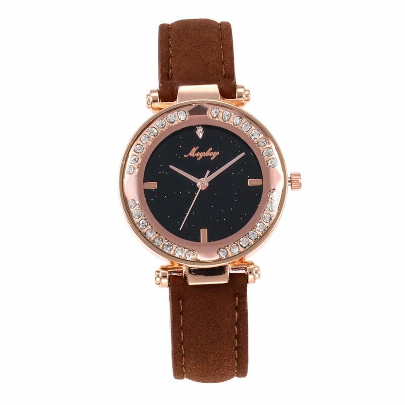 2020 ใหม่ผู้หญิงนาฬิกา Rhinestone Luxury Lady นาฬิกาข้อมือหนังแฟชั่นชุดลำลองนาฬิกาผู้หญิงนาฬิกาควอตซ์นาฬิ...