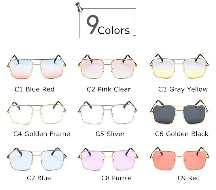 Men Retroแว่นตาโลหะแว่นตาUnisexแว่นตากรอบแว่นตาSun Glassกรอบแว่นตาโปร่งใสสแควร์