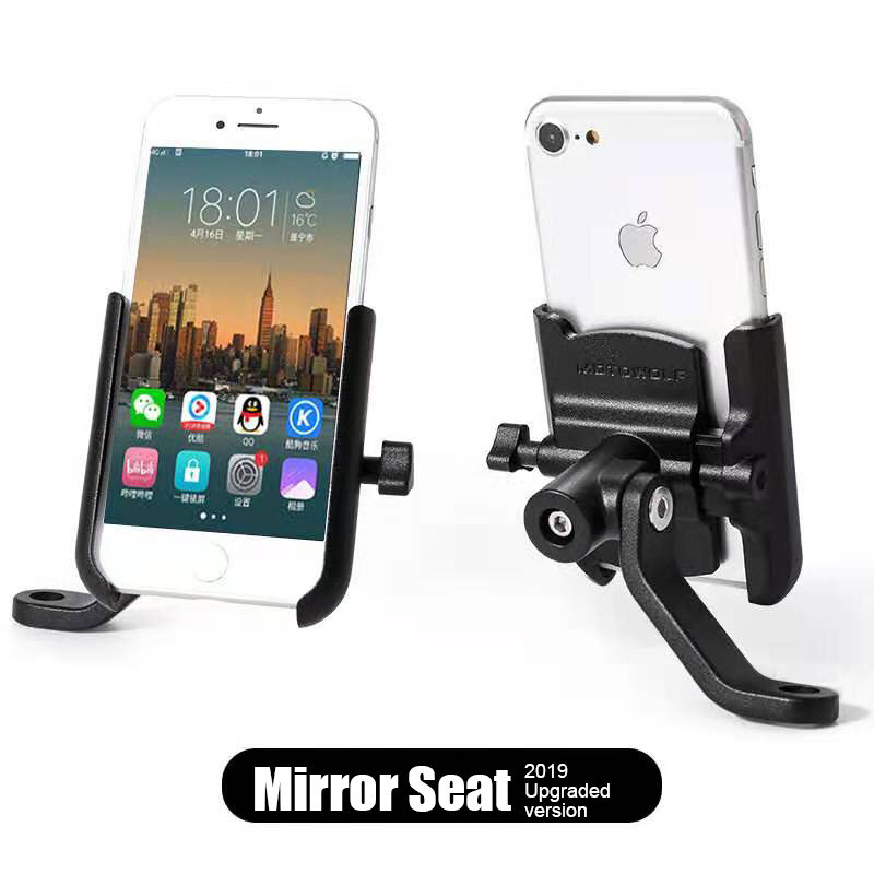 360 Degree Aluminum Alloy Cycling Stand Bracket Adjustable Bike Bicycle Handlebar Mount Motorcycle Rear View Mirror Phone Holder