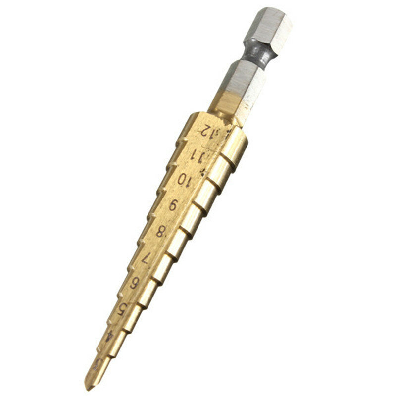 Doersupp-Broca escalonada recubierta de Titanio HSS, 3 uds., 3-12mm, 4-12mm, 4-20mm, corte cónico de acero de alta velocidad, herramientas eléctricas de perforación de madera