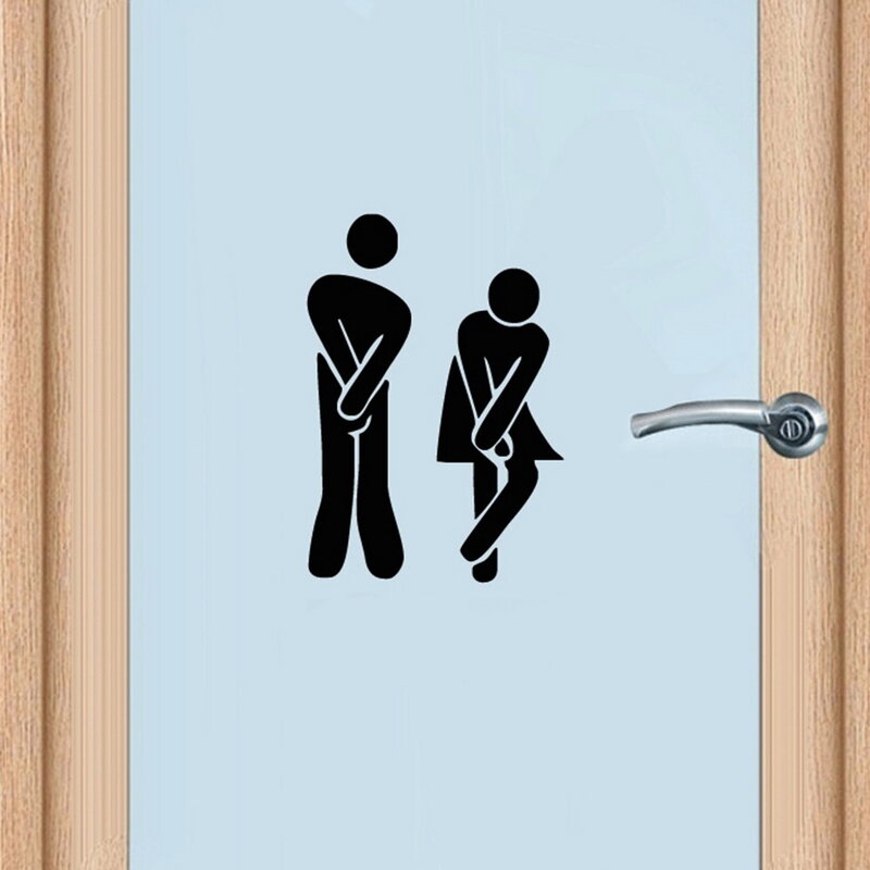 1 шт. Забавный знак входа в туалет Виниловая наклейка для магазина офиса дома кафе отеля Декор Горячий Поиск
