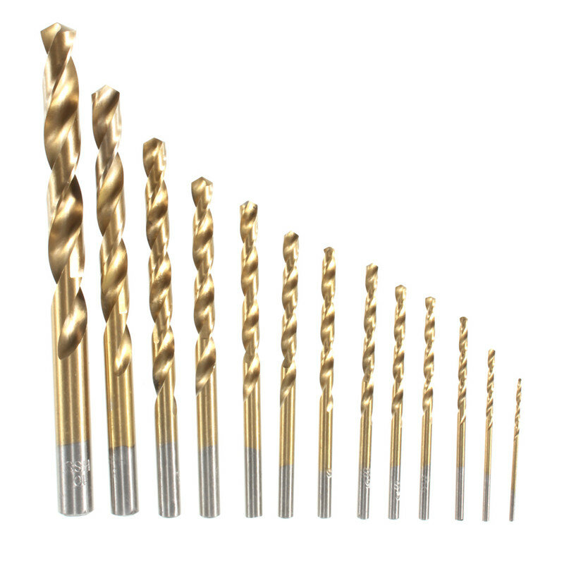 Brocas de titânio 27 tamanhos 1.5mm-10mm, brocas revestidas de aço inoxidável hss, conjunto de brocas de alta velocidade para ferramentas de perfuração elétrica