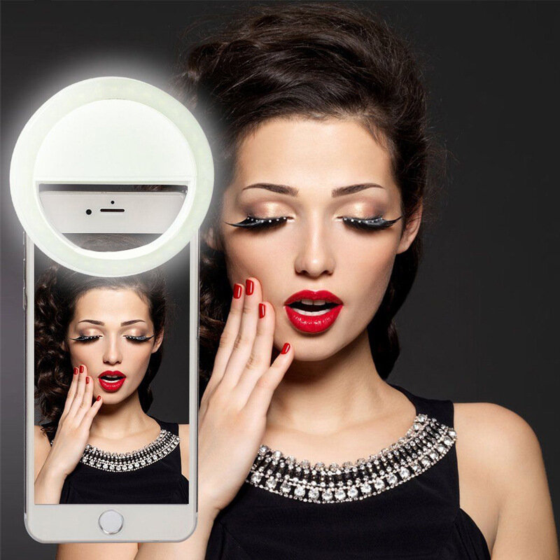 Selfie เลนส์แฟลช LED เติมหลอดไฟ Novelty คลิป USB ชาร์จ36 Leds ภาพสมาร์ทโฟนกล้องแหวน
