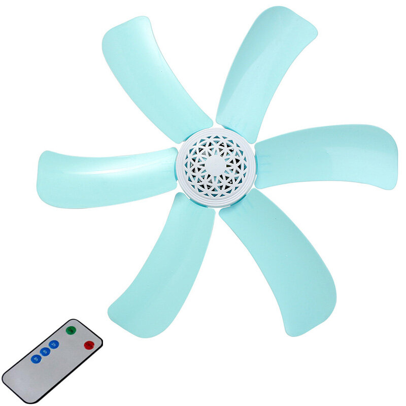Miniventilador de techo silencioso para el hogar, ventilador colgante de viento suave, color azul, plástico, ahorro de energía, giro de 3-5, 220V, 10w