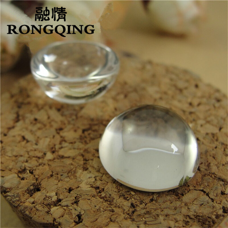 Rongqing 200 قطعة/الوحدة جولة كابوشون 15 ملليمتر واضح قبة غطاء الخرز diy مجوهرات اكسسوارات