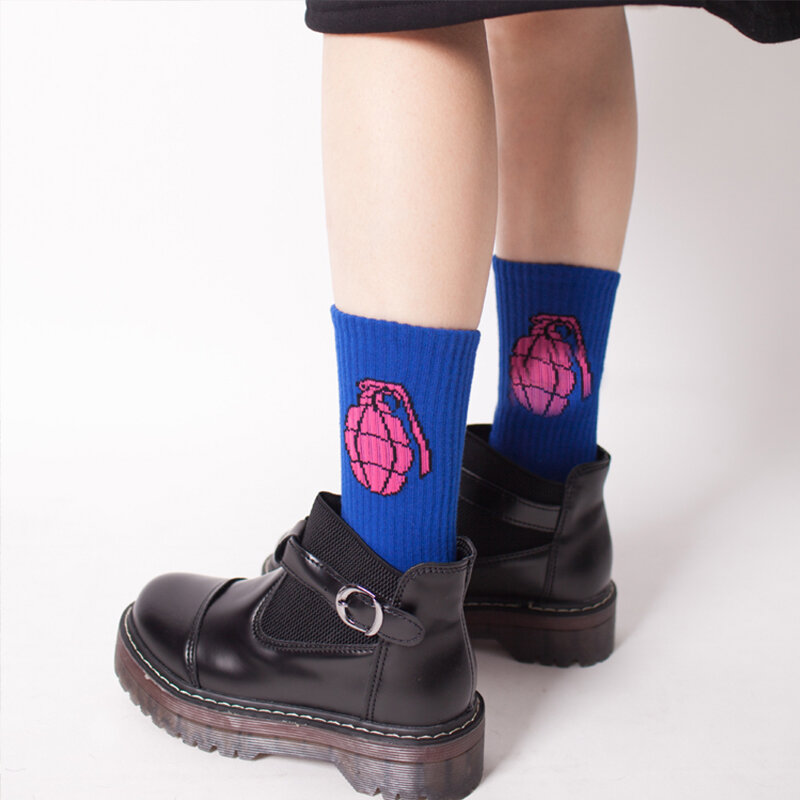 ¡Oferta! 1 par de calcetines de algodón de 9 patrones para mujer y hombre, divertidos calcetines con diseño de dinosaurio y pistola de béisbol, calcetines creativos para amantes