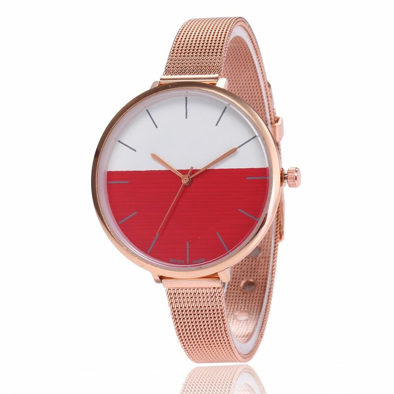 Reloj de pulsera de cuarzo y acero inoxidable para Mujer, cronógrafo con esfera colorida, color oro rosa, 2020