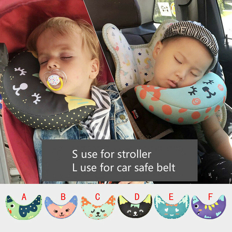 Cinturón de seguridad de coche para bebé, almohada Kawaii, reposacabezas de cuello para cochecito, almohadilla de cinturón de seguridad para niños, cojín de soporte para protección de hombros
