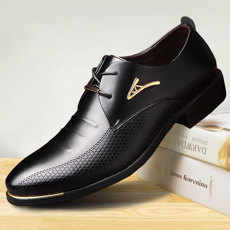 حذاء زفاف كلاسيكي من الجلد اللامع للرجال ، حذاء رسمي أكسفورد ، مقاس كبير ، عصري ، ZZXP3 CD