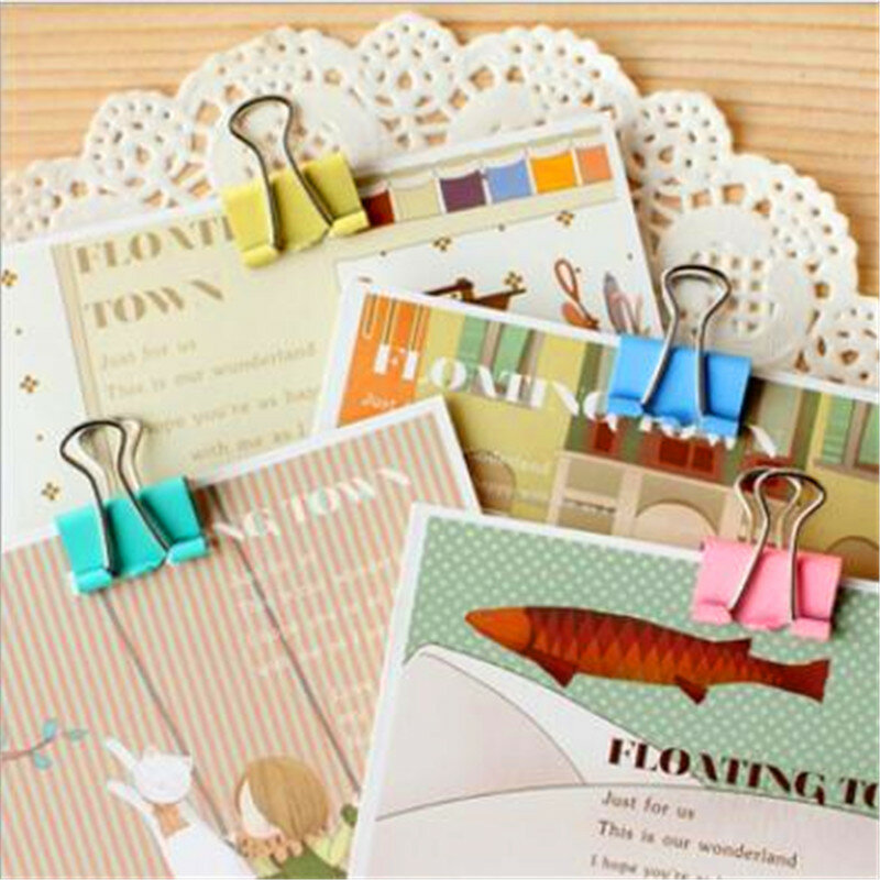 10pcs/lots color Metal paper clips lots dovetail clip cute long tail clip for school study office essential YOUE SHONE