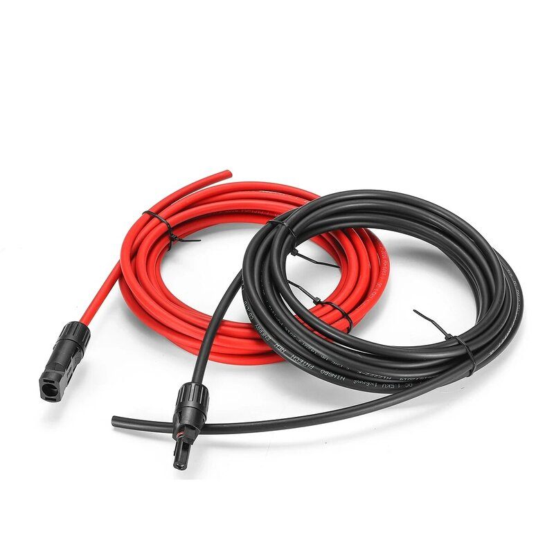 KINCO 1 пара удлинитель для панели солнечных батарей кабель медный провод черный и красный с разъемом Солнечный PV кабель 6 мм 10AWG