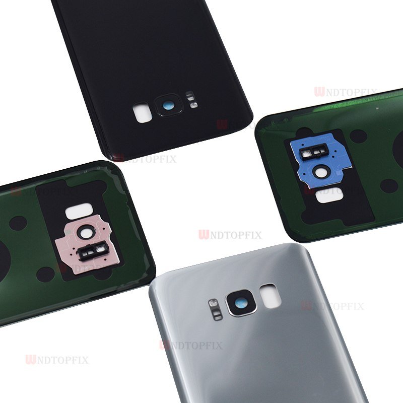Cubierta trasera de la batería para Samsung Galaxy S8, G950F, S8 Plus, G955F, carcasa de cristal para Samsung S8, cubierta de batería con lente