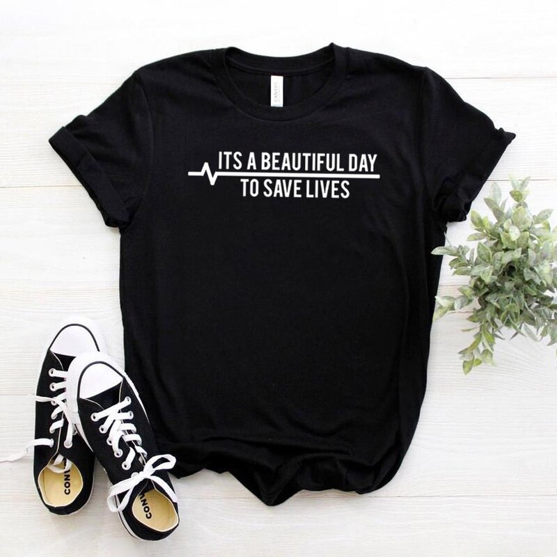 Женская футболка из хлопка с принтом «спасение жизни»