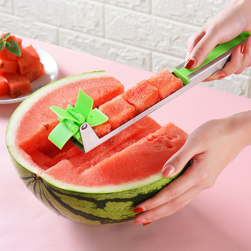 NEW Watermelon Cutter Multi Melon Slicer Cutting Machine Stainless Steel Windmill Fruit Household Artifact Kitchen Tool