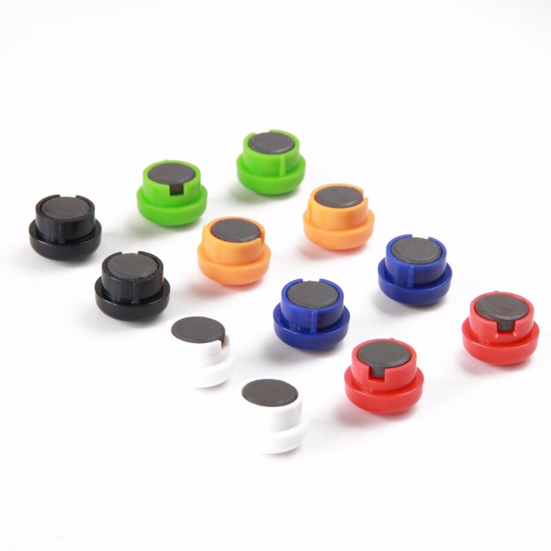 12 Pcs/Set Plastic 6-Color 15mm Magnetic Nail for School Stationery & Office Supply