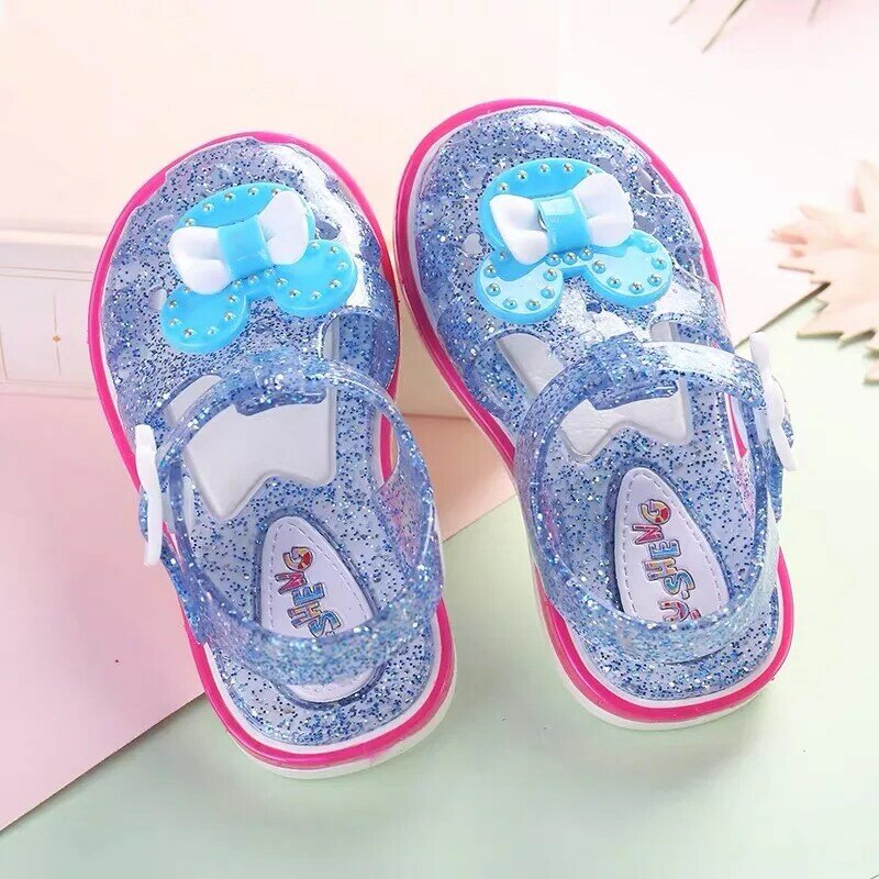 Сандалии для девочек, новинка 2020, модная обувь принцессы для маленьких девочек, с открытым носком, для начальной школы, Корейская версия лет...