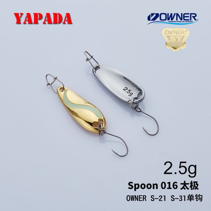 YAPADA ملعقة 016 TaiChi مضيئة 2.5-7.5g مالك واحد هوك 30-45 مللي متر متعدد الألوان المعادن سبائك الزنك ملعقة الصيد السحر