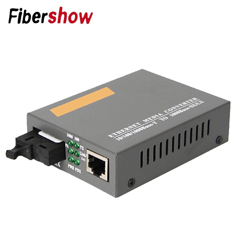 Convertidor de medios ópticos de fibra Gigabit HTB-GS-03 fuente de alimentación externa de Puerto SC de fibra única de 1000Mbps