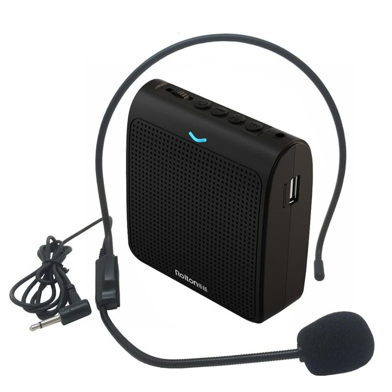 Rolton-휴대용 마이크 시끄러운 스피커 미니 음성 증폭기 USB TF 카드 FM 라디오, 교사 투어 가이드 프로모션 K100