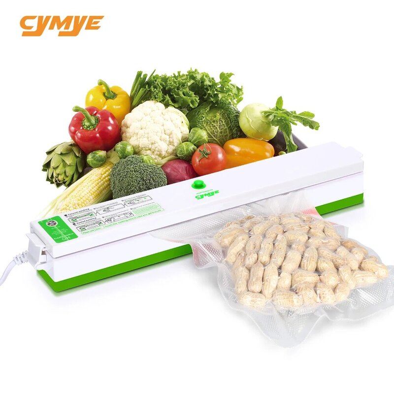 Cymye-máquina de selar alimentos à vácuo qh01, embalagem 220v, inclui 15 sacolas, empacotador a vácuo, pode ser usado para guardar comida