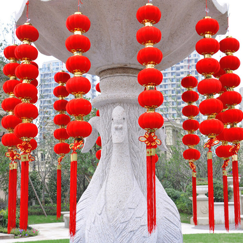 홈 장식 빨간색 작은 새해 파티 웨딩 미니 봄 축제 거리 중국어 번체 매달려 랜턴 30 개/대/세트