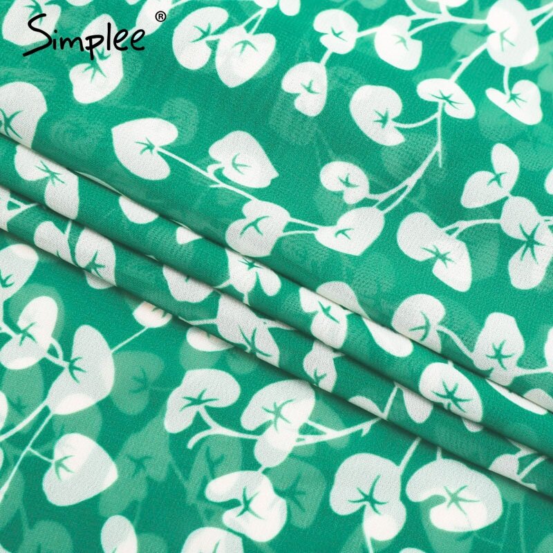 Simplee Ruffle leaf พิมพ์กระโปรงผู้หญิง Sash tie ชายหาดฤดูร้อนกระโปรงไม่สมมาตร 2018 สูงเอว streetwear กระโปรงยาว femme