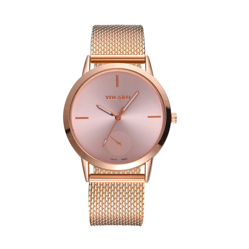 Relógios de malha dourada para mulheres, relógio de pulso de quartzo de aço inoxidável para mulheres, moda de luxo, relógio esportivo para mulheres
