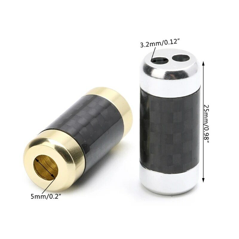 Pantalon HiFi en Fiber de carbone noir/or/argent, botte séparateur en Y 1 à 2 haut-parleurs, câble Audio RCA, noir or argent