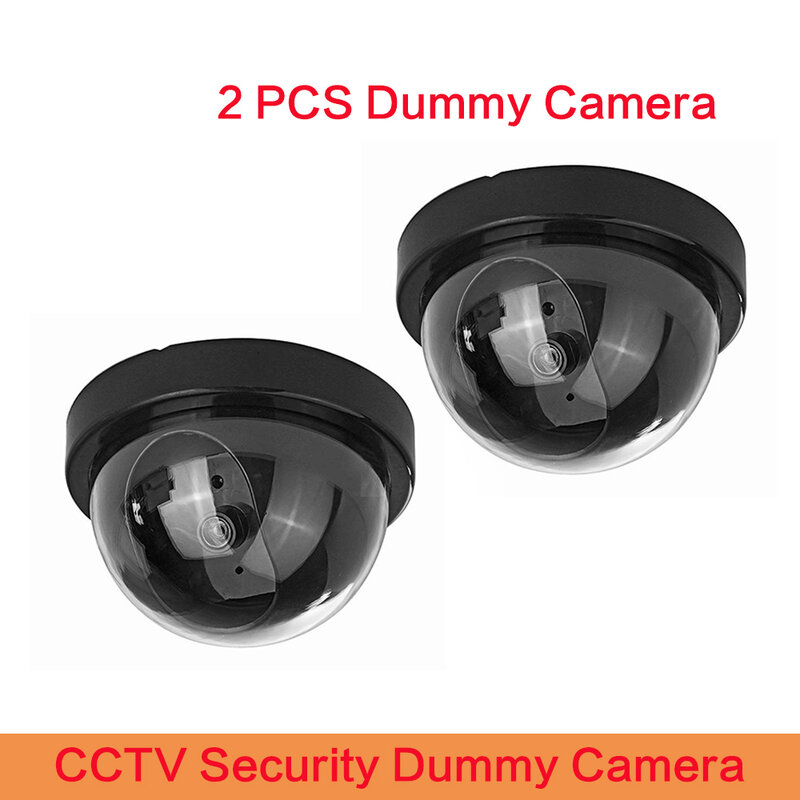 Minicámara domo de alta calidad, cámara falsa CCTV, Flash parpadeante, LED, videovigilancia, cámara de seguridad para el hogar y la Oficina, 2 uds.