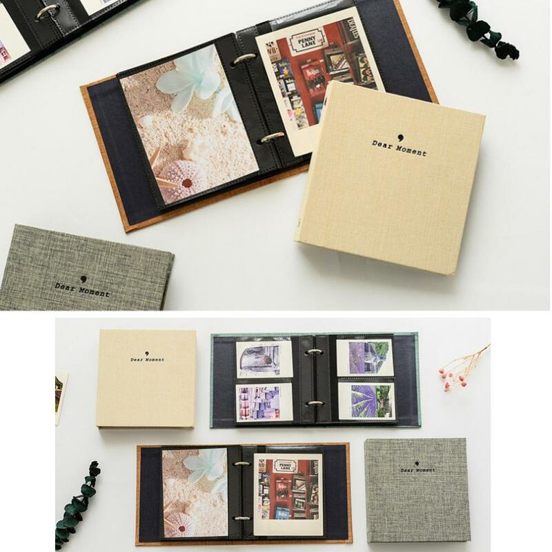Capa para álbum de fotos 50 bolsos, capa de livro de fotos em algodão para fujifilm instax wide 300, 210