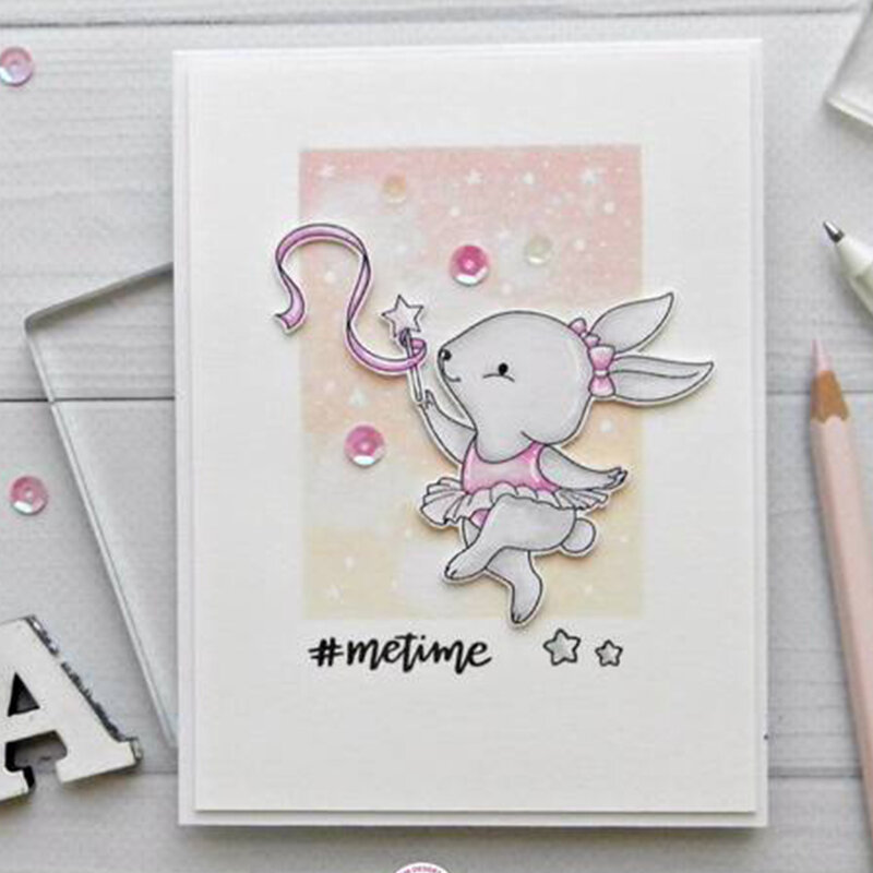 Ballet Rabbit Clear Silicone Stamp Transparent DIY Scrapbooking Card Album Making Crafts DIY Embossing Stencil New 2019