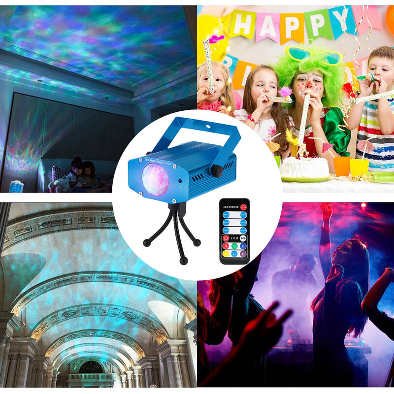 DONWEI-جهاز عرض ليزر RGB LED مع جهاز تحكم عن بعد ، تأثير موجة الماء ، مع جهاز تحكم عن بعد صوتي ، للحفلات المنزلية ، نادي Dj ، ديسكو
