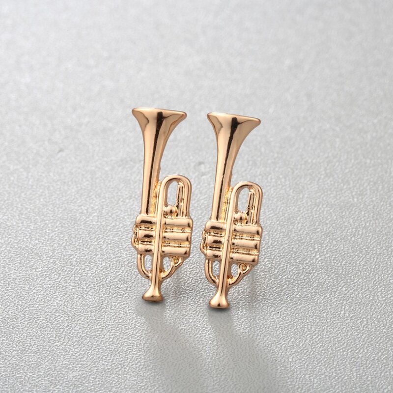Todorova  Speaker Musical Instrument Stud Earrings Tiny Trumpet for Women Music Themed Jewelry Pendientes