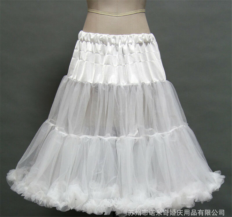 Ngắn tutu Bridal Petticoat khung làm cái vái phùng lót Wedding Dress Skirt Trơn eo có thể điều chỉnh