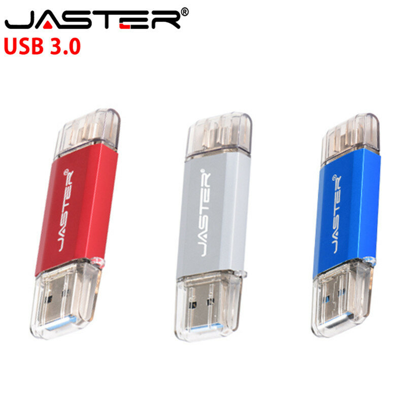 JASTER Wholesale Customer LOGO Type-C 3.1 Usb 3.0 Flash Drive Pendrive 8GB 16GB 32GB Pen Memory Stick For Android Phones