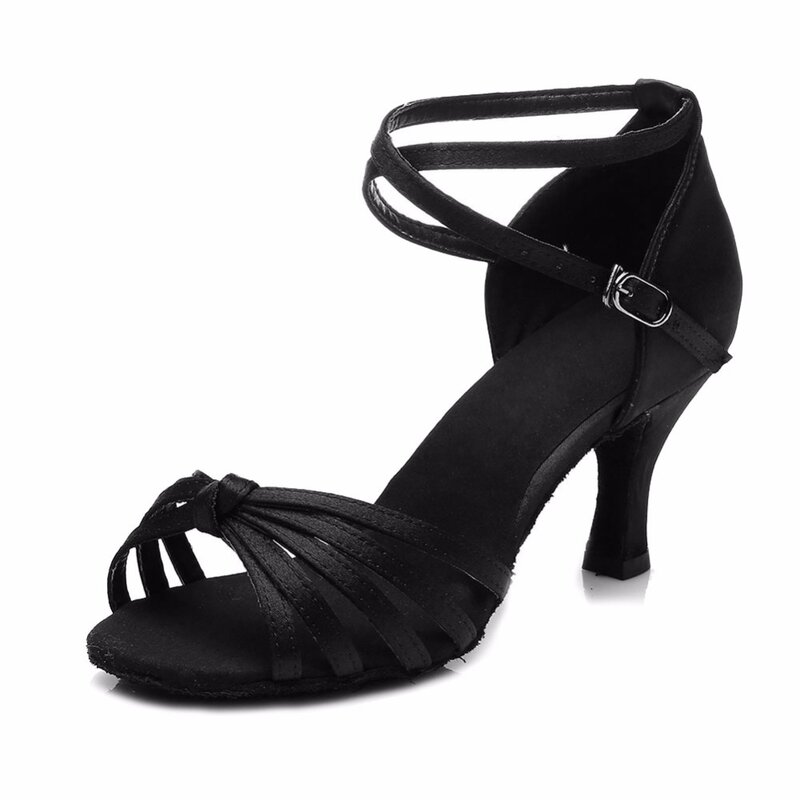 Neue Marke Satin/PU Mädchen Damen frauen Tango Salsa Dance Ballroom Latin Dance Schuhe 7cm Heels mehr farben Großhandel und Einzelhandel