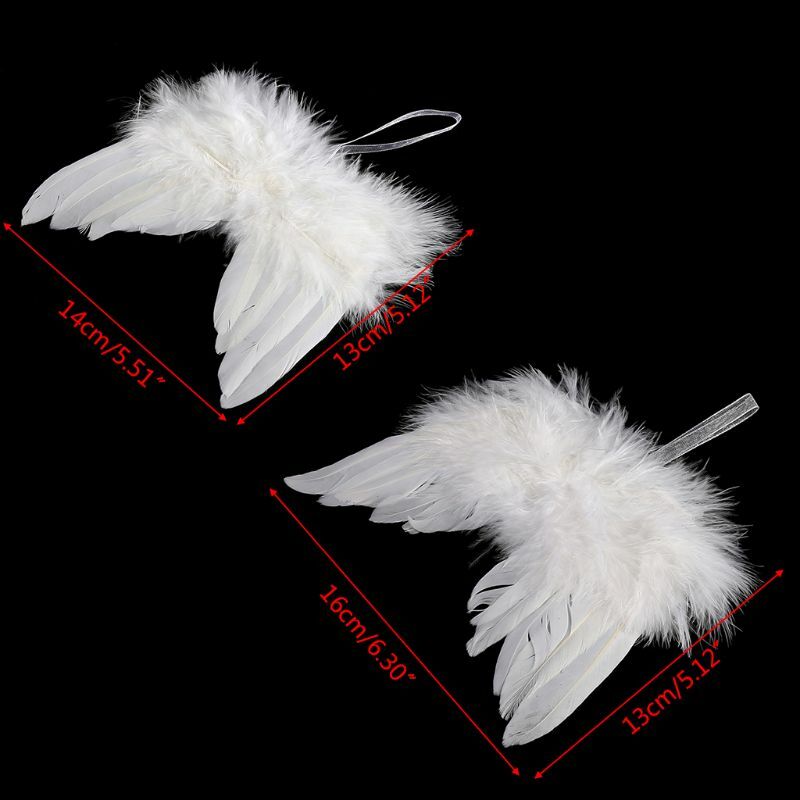 Ornamentos asas de anjo branco para bebê recém-nascido menino e menina, acessórios fofos para fotos, adereços