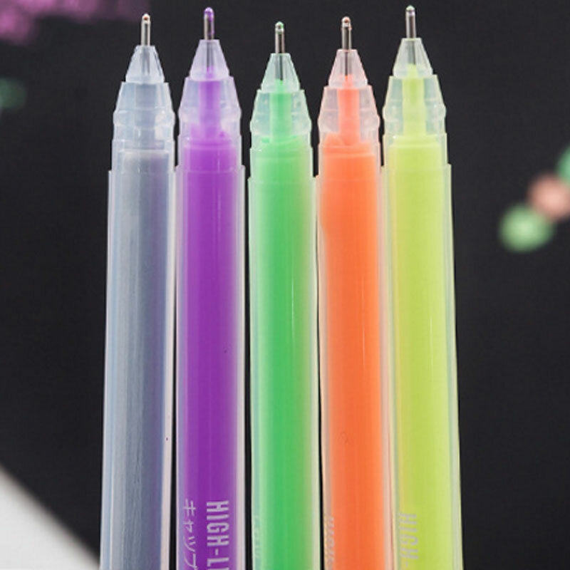 9Pcs/set White Ink Color Gel Pen Stationery Office Learning Cute 0.6mm Photo Album Scrapbooking Pen Unisex Pen Gift for Kids