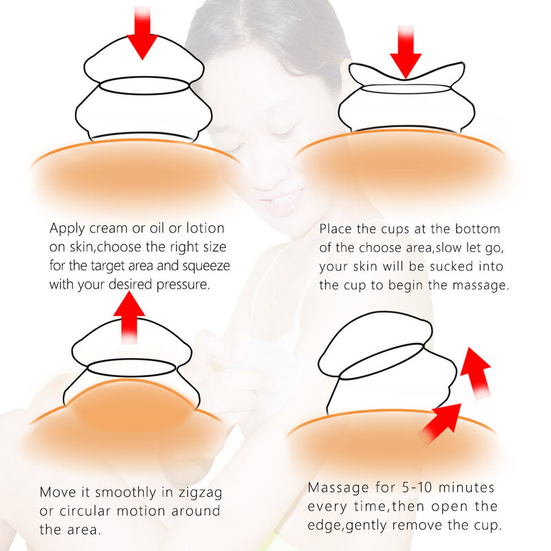 3 tamaño masaje de silicona Copa masaje de tejido profundo cuerpo de la taza masajeador vacío terapia taza Massagem cara taza de celulitis Dropshipping. Exclusivo.