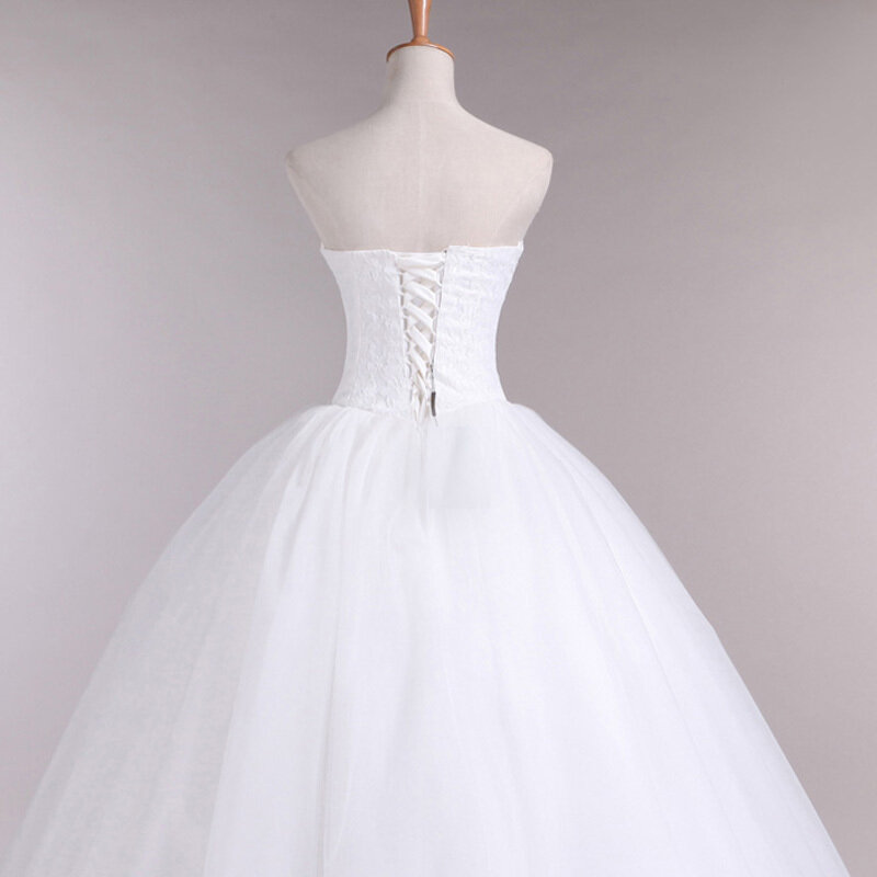 LAMYA 법원 기차 웨딩 드레스 2022 저렴한 연예인 Strapless 빈티지 Tulle 신부 공 가운 Organza 레이스 신부 드레스