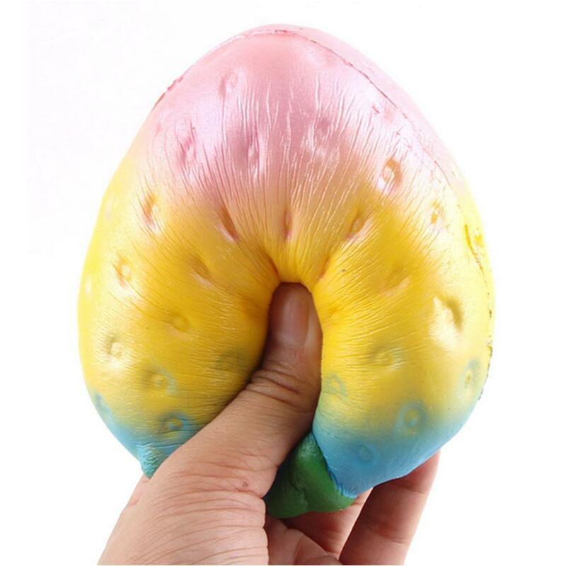 11cm Cute Soft Squishy Squishies Rainbow Strawberry Toy Slow Rising for Children Adults Relieves Stress Anxiety Sample Model