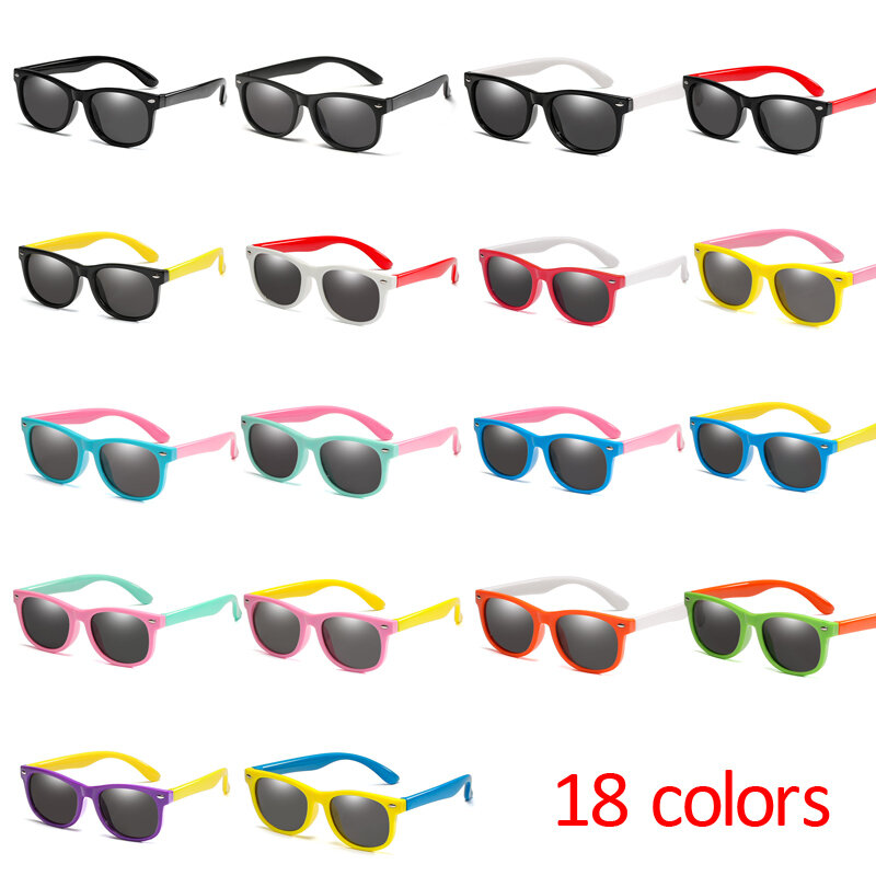 Gafas de sol polarizadas de silicona para niños y mujeres, lentes de sol cuadradas con protección UV400, de marca de seguridad, suaves, novedad de 2019