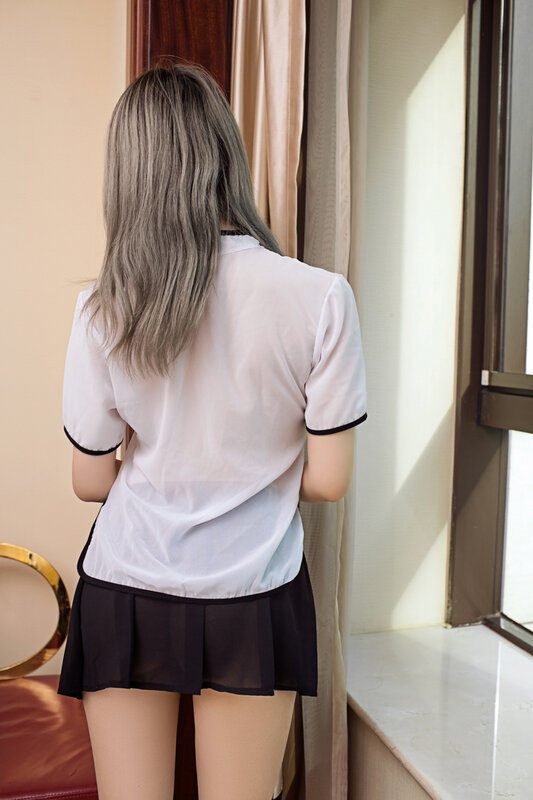 セクシーな女性の日本人学校制服セットチャイナスカートコスプレ少女スーツ2ピース/セットF26