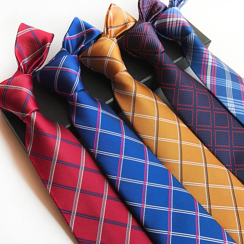 Hot Sale  Men Neckties British Style Plaid Tie Fashion Men's Luxury Suit Tie Accessories Gifts for Men
