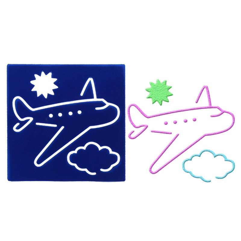 14*14 vliegtuigen pvc Gelaagdheid Stencils voor DIY Scrapbooking/fotoalbum Decoratieve Embossing DIY Papier Kaarten Ambachten