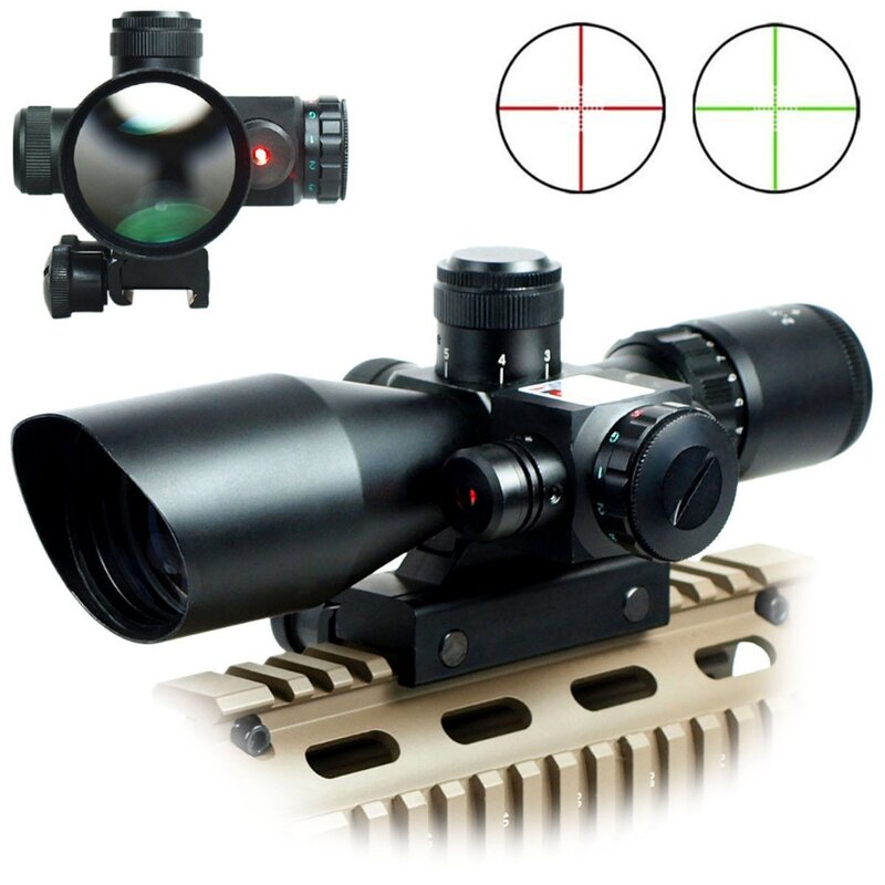 Тактический оптический прицел для охоты с красной точкой 2,5-10x40, лазерный прицел для снайперской стрельбы, охотничий прицел на выбор 11 мм/20 м...